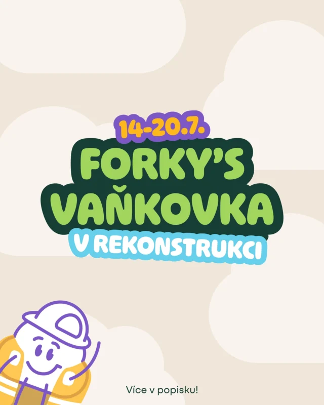 Od 14. 7. do 20. 7. bude naše pobočka na Vaňkovce zavřená! 

🔨 Čeká ji proměna – chystáme pro vás úplně nový design ve stylu Forky’s Street ☁️ a spoustu novinek v nabídce 🍟🌯🔥

Těšíte se? My rozhodně ano! 💛
Sledujte nás, ať vám nic neuteče – brzy odhalíme víc! 

#ForkysStreet 
#ForkysVaňkovka
#ForkysStreetFood
#StreetFoodMood
#ForkysCloud
#EatDifferent
#PlantBasedRevolution
#RespectForLife
#StreetFoodLovers
#ForkysFlavours
#ComingSoon
#NewVibes
#Rekonstrukce
